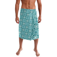 Cyan Palaka Quilt Hawaii Lavalava Hawaiian Tropical Monstera Sea Turtle