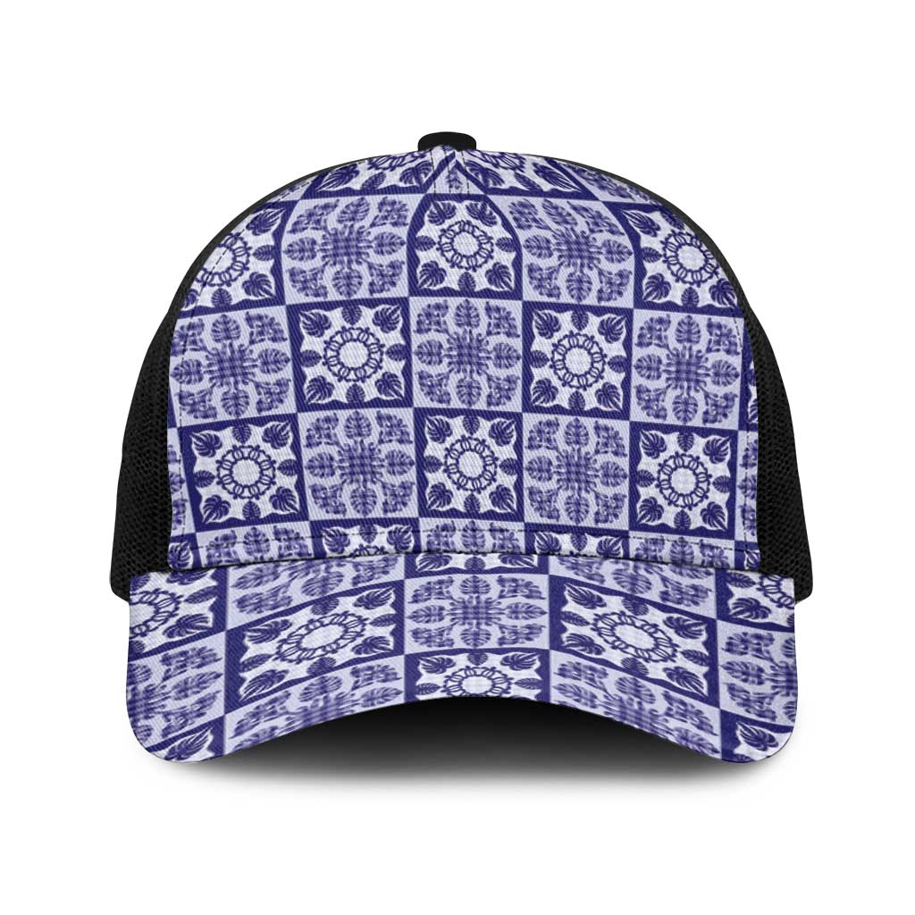 Polu Palaka Quilt Hawaii Baseball Net Cap Hawaiian Tropical Monstera Sea Turtle