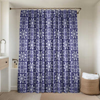 Polu Palaka Quilt Hawaii Bathroom Set Hawaiian Tropical Monstera Sea Turtle LT14 Shower Curtain Only Blue - Polynesian Pride