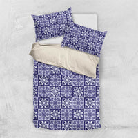 Polu Palaka Quilt Hawaii Bedding Set Hawaiian Tropical Monstera Sea Turtle LT14 US Twin 172cm x 218cm Blue - Polynesian Pride