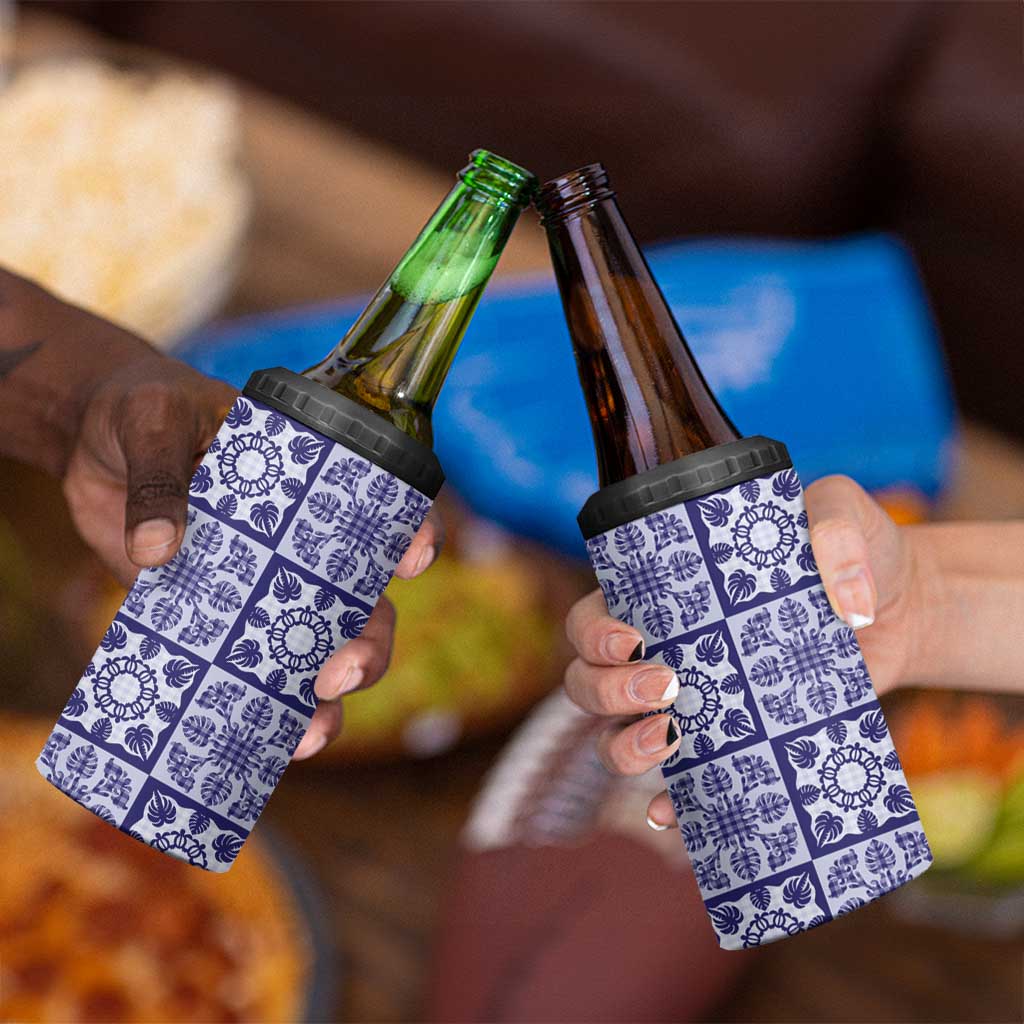 Polu Palaka Quilt Hawaii 4 in 1 Can Cooler Tumbler Hawaiian Tropical Monstera Sea Turtle