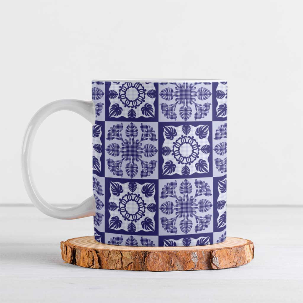 Polu Palaka Quilt Hawaii Ceramic Mug Hawaiian Tropical Monstera Sea Turtle