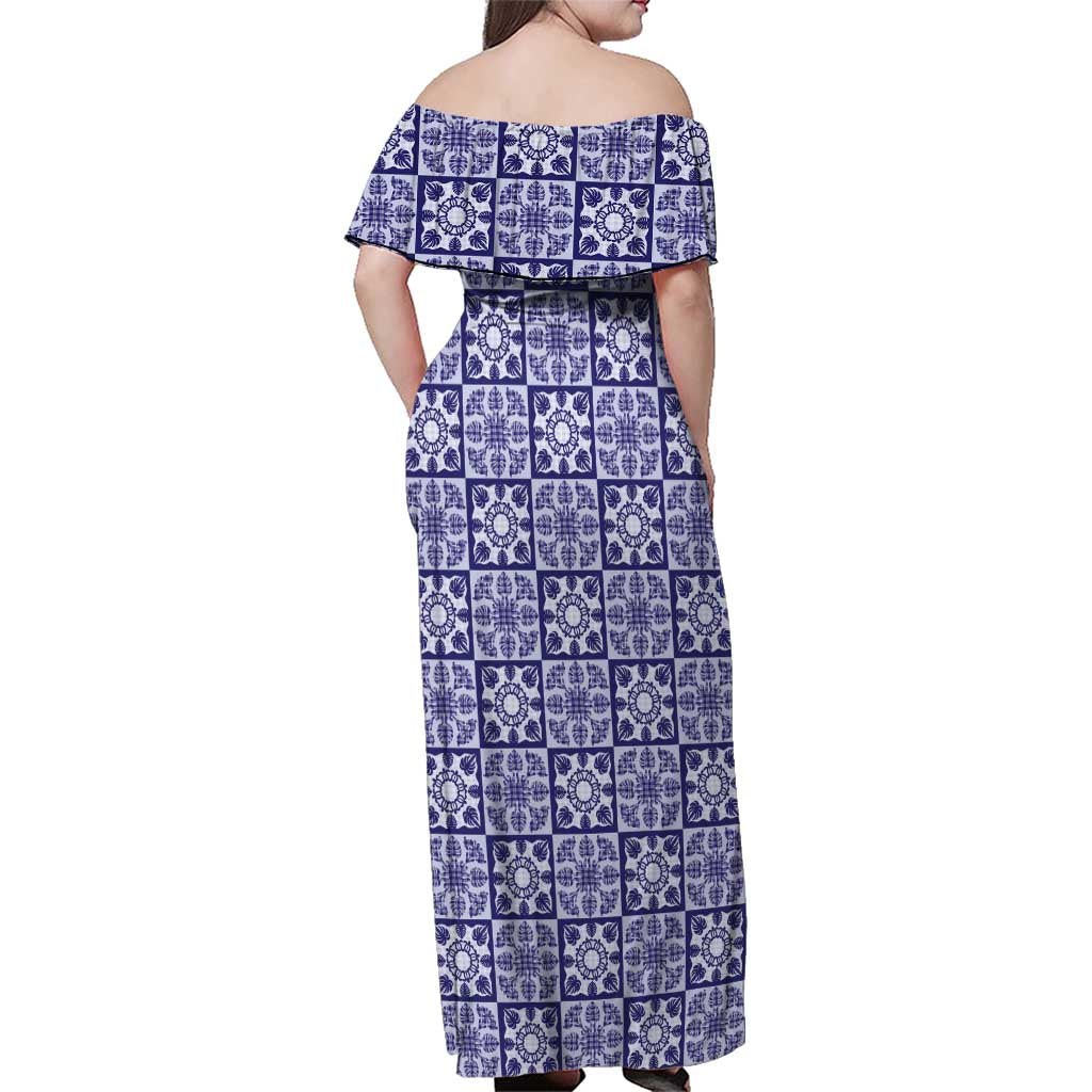 Polu Palaka Quilt Hawaii Family Matching Off Shoulder Maxi Dress and Hawaiian Shirt Hawaiian Tropical Monstera Sea Turtle