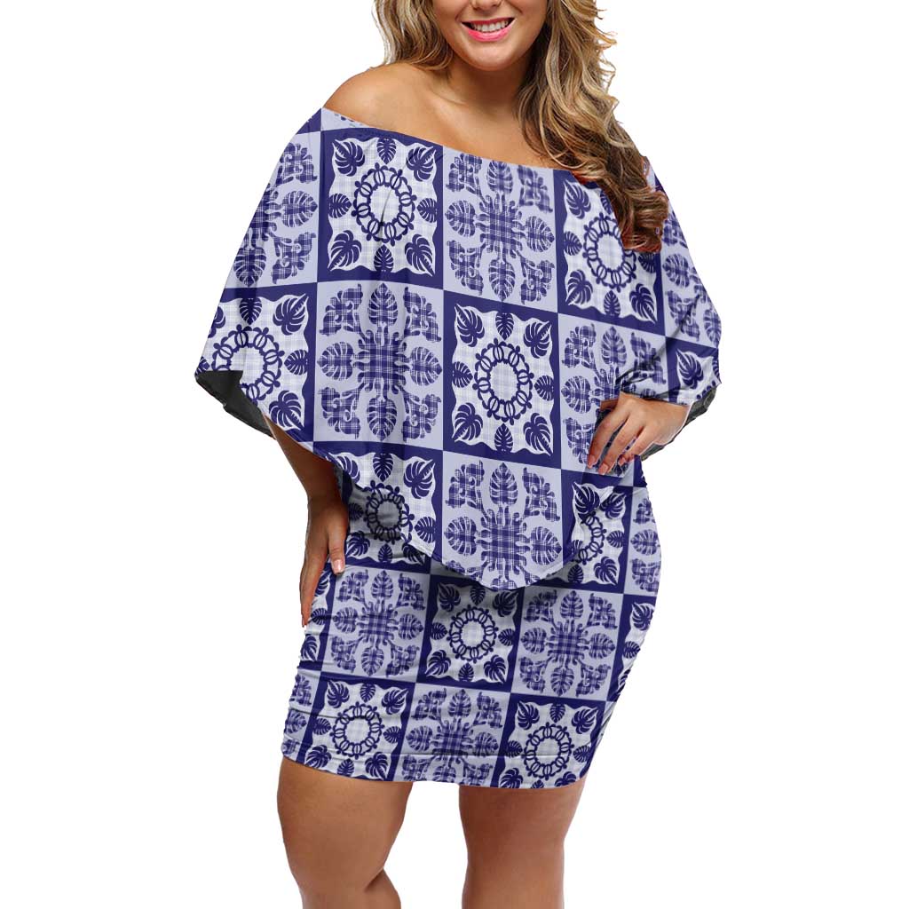 Polu Palaka Quilt Hawaii Family Matching Off Shoulder Short Dress and Hawaiian Shirt Hawaiian Tropical Monstera Sea Turtle
