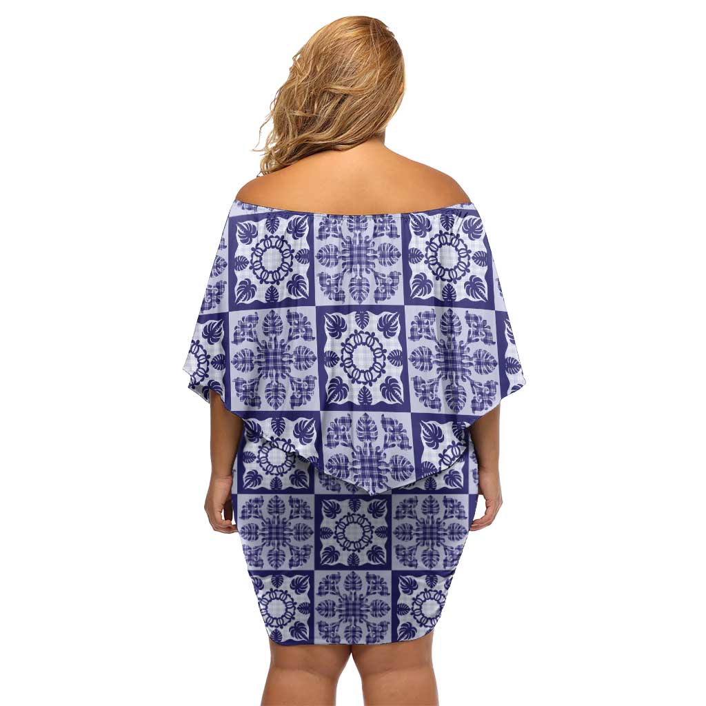 Polu Palaka Quilt Hawaii Family Matching Off Shoulder Short Dress and Hawaiian Shirt Hawaiian Tropical Monstera Sea Turtle