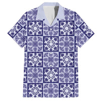 Polu Palaka Quilt Hawaii Hawaiian Shirt Hawaiian Tropical Monstera Sea Turtle LT14 Blue - Polynesian Pride
