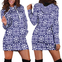 Polu Palaka Quilt Hawaii Hoodie Dress Hawaiian Tropical Monstera Sea Turtle