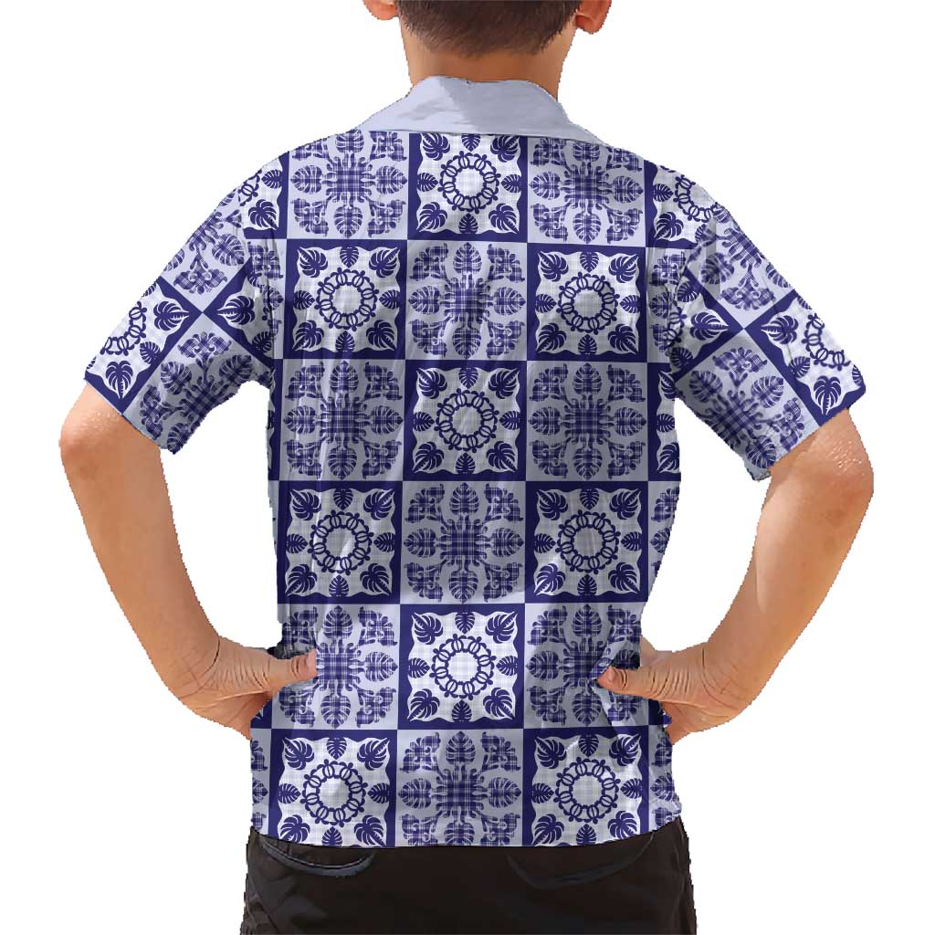 Polu Palaka Quilt Hawaii Kid Hawaiian Shirt Hawaiian Tropical Monstera Sea Turtle LT14 - Polynesian Pride