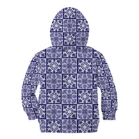 Polu Palaka Quilt Hawaii Kid Hoodie Hawaiian Tropical Monstera Sea Turtle LT14 - Polynesian Pride