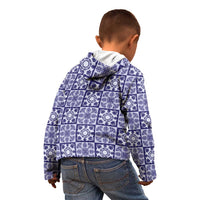 Polu Palaka Quilt Hawaii Kid Hoodie Hawaiian Tropical Monstera Sea Turtle LT14 - Polynesian Pride