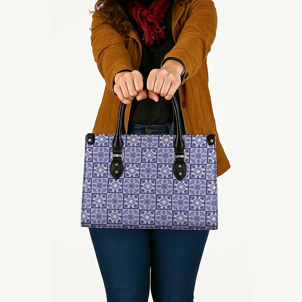 Polu Palaka Quilt Hawaii Leather Bag Hawaiian Tropical Monstera Sea Turtle LT14 - Polynesian Pride