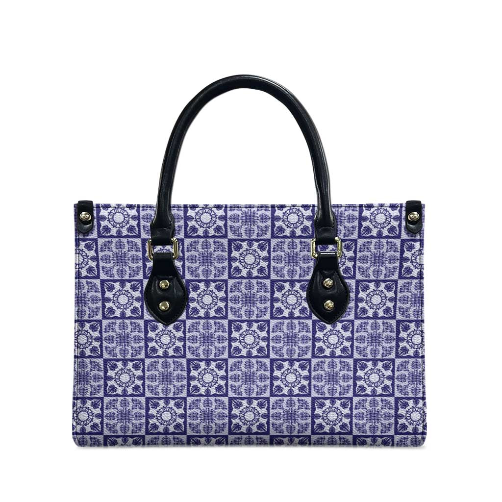 Polu Palaka Quilt Hawaii Leather Bag Hawaiian Tropical Monstera Sea Turtle LT14 - Polynesian Pride
