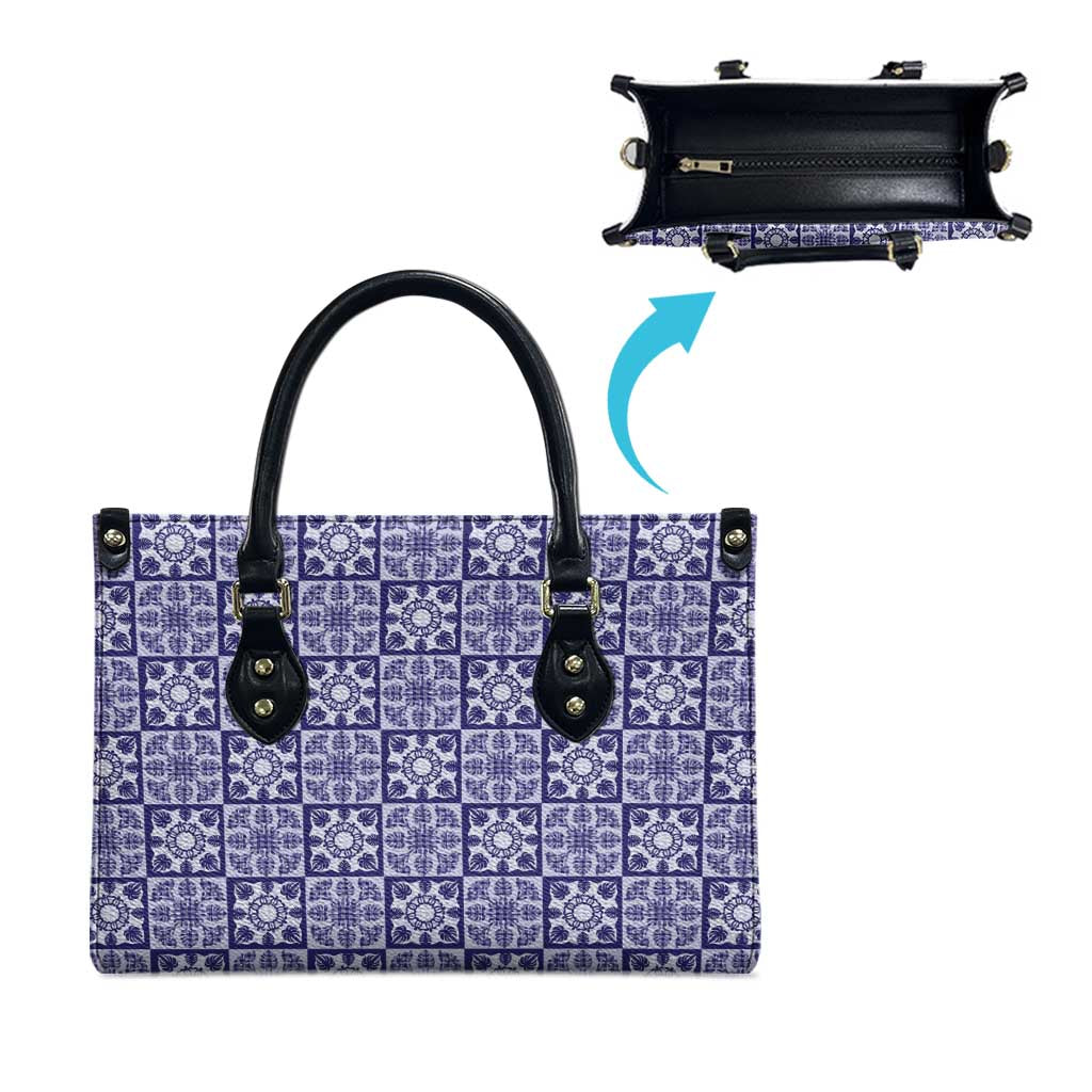 Polu Palaka Quilt Hawaii Leather Bag Hawaiian Tropical Monstera Sea Turtle LT14 - Polynesian Pride