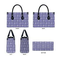 Polu Palaka Quilt Hawaii Leather Bag Hawaiian Tropical Monstera Sea Turtle LT14 - Polynesian Pride