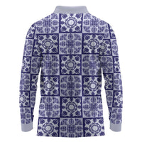 Polu Palaka Quilt Hawaii Long Sleeve Polo Shirt Hawaiian Tropical Monstera Sea Turtle