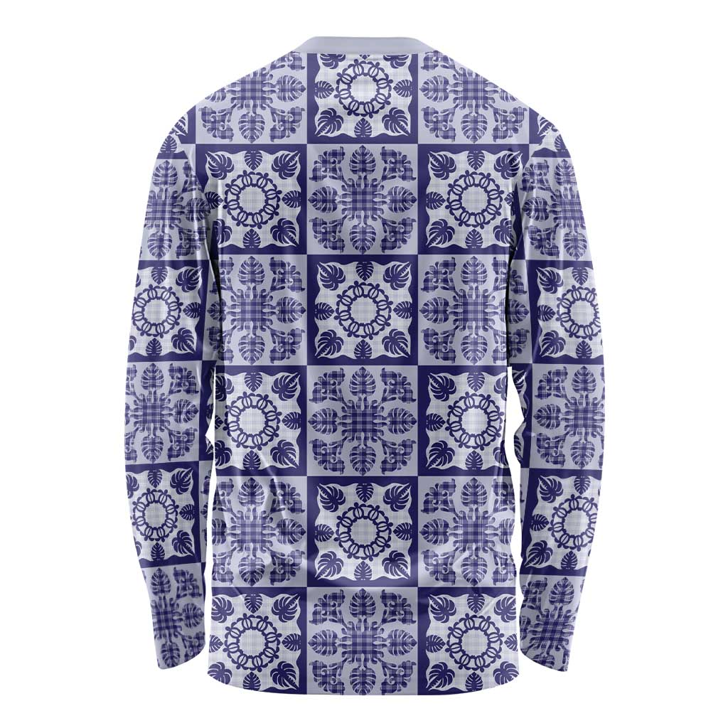 Polu Palaka Quilt Hawaii Long Sleeve Shirt Hawaiian Tropical Monstera Sea Turtle LT14 - Polynesian Pride