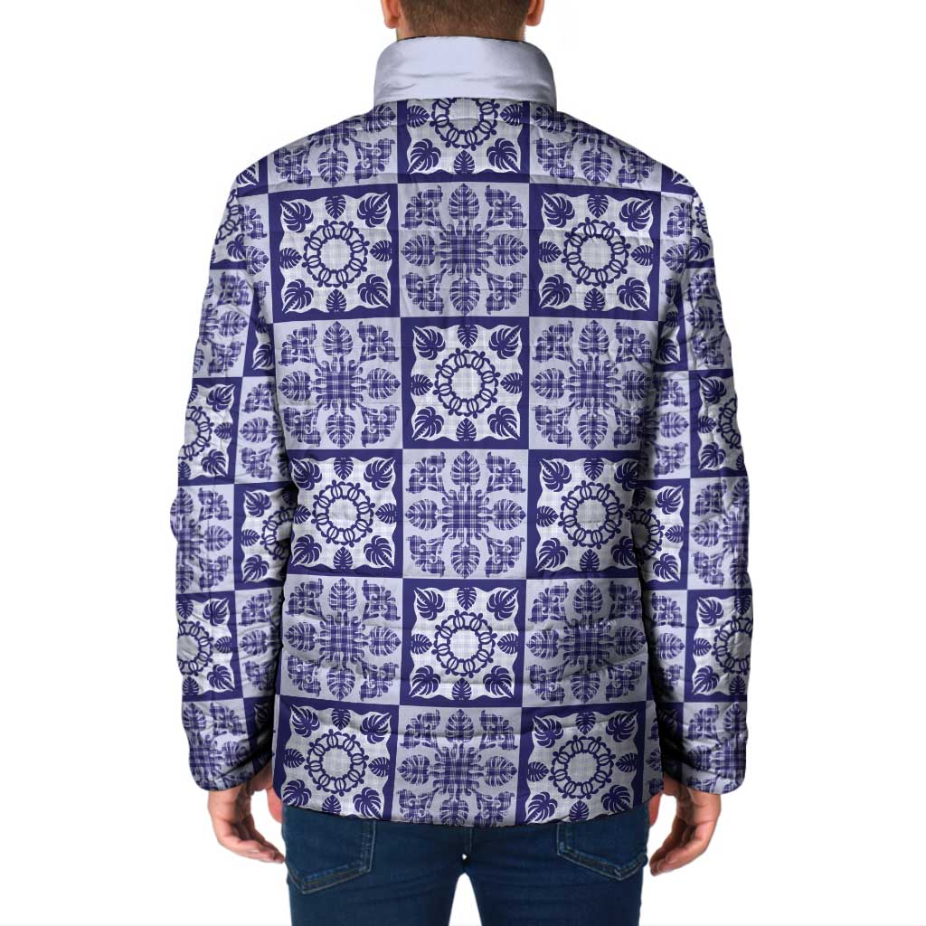 Polu Palaka Quilt Hawaii Padded Jacket Hawaiian Tropical Monstera Sea Turtle