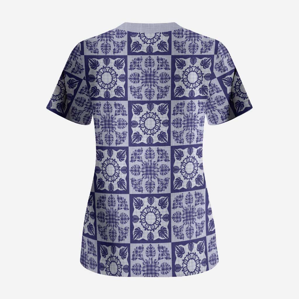 Polu Palaka Quilt Hawaii Scrub Top Hawaiian Tropical Monstera Sea Turtle LT14 - Polynesian Pride