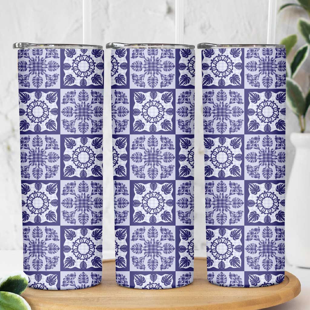 Polu Palaka Quilt Hawaii Skinny Tumbler Hawaiian Tropical Monstera Sea Turtle