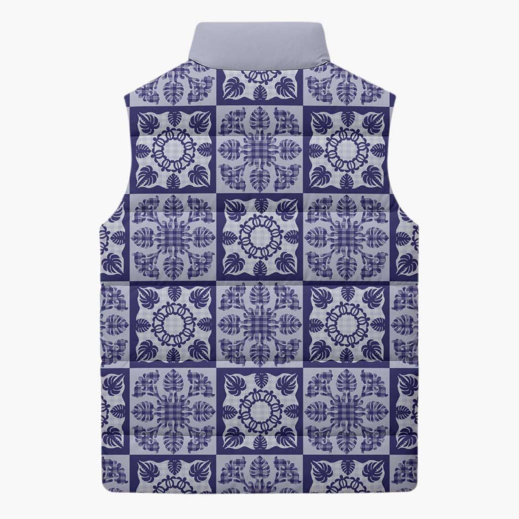 Polu Palaka Quilt Hawaii Sleeveless Puffer Jacket Hawaiian Tropical Monstera Sea Turtle LT14 - Polynesian Pride