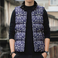 Polu Palaka Quilt Hawaii Sleeveless Puffer Jacket Hawaiian Tropical Monstera Sea Turtle LT14 - Polynesian Pride