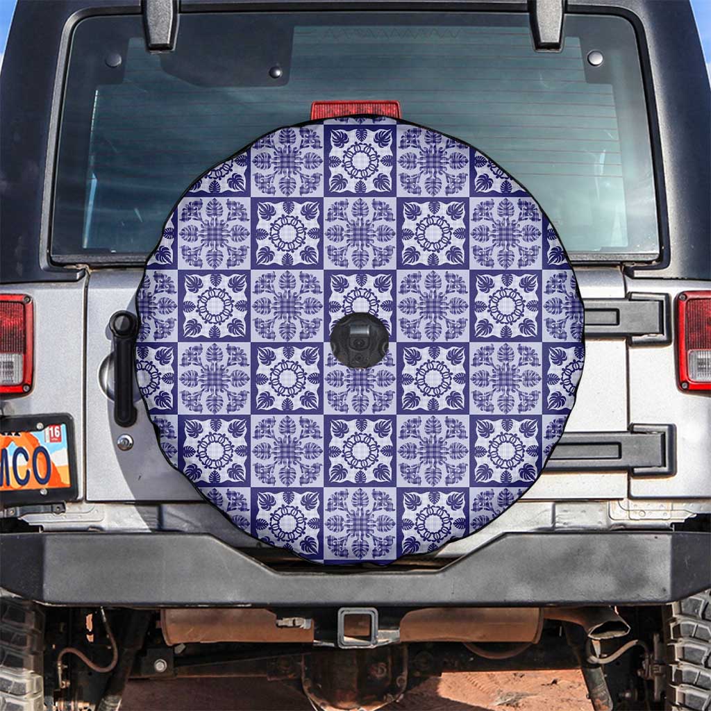 Polu Palaka Quilt Hawaii Spare Tire Cover Hawaiian Tropical Monstera Sea Turtle LT14 Blue - Polynesian Pride
