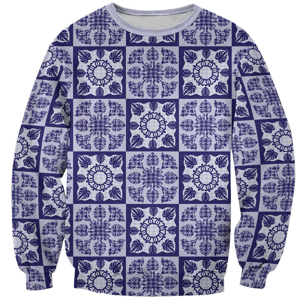 Polu Palaka Quilt Hawaii Sweatshirt Hawaiian Tropical Monstera Sea Turtle