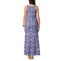 Polu Palaka Quilt Hawaii Tank Maxi Dress Hawaiian Tropical Monstera Sea Turtle LT14 - Polynesian Pride