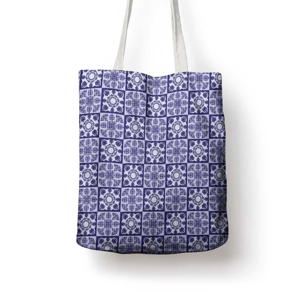 Polu Palaka Quilt Hawaii Tote Bag Hawaiian Tropical Monstera Sea Turtle