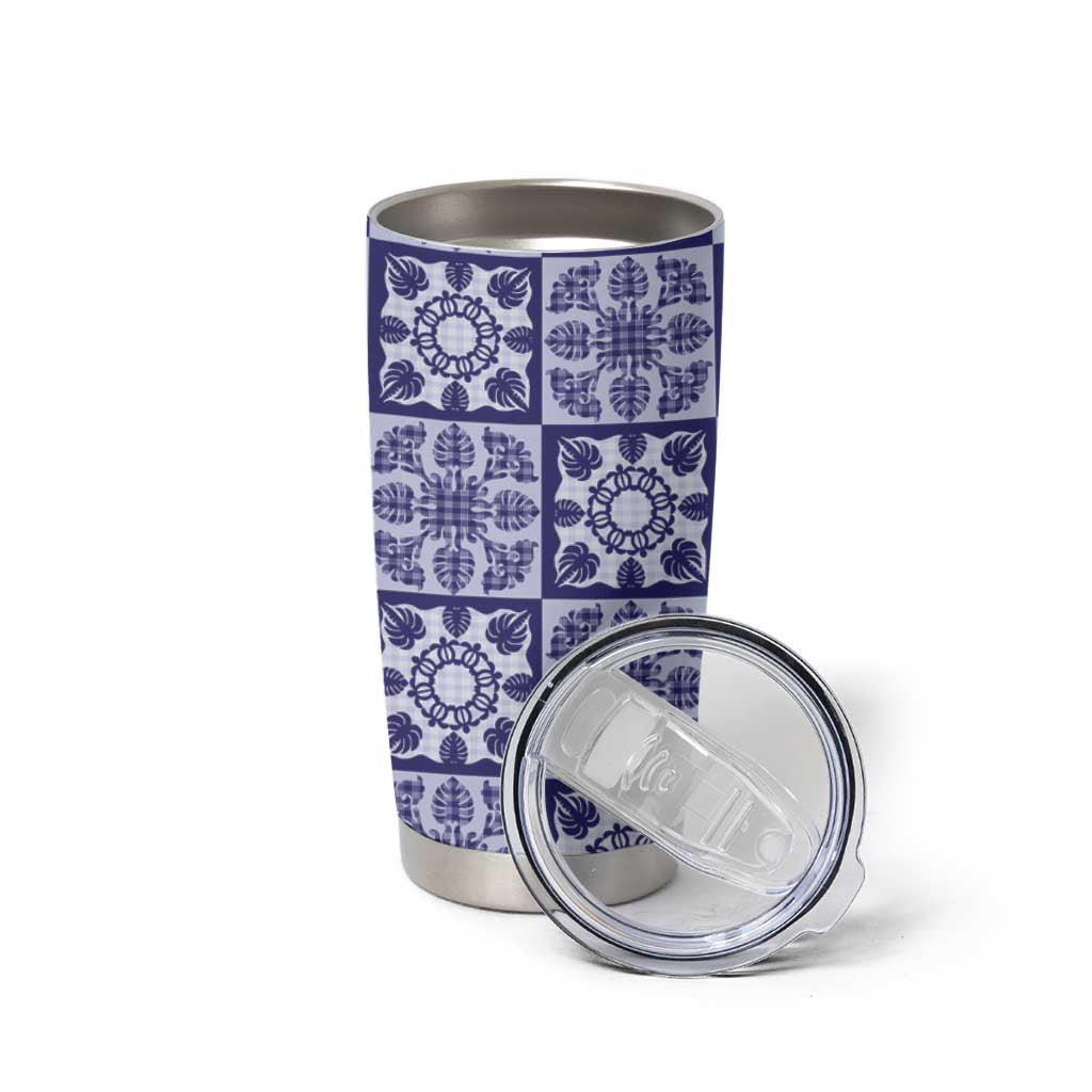 Polu Palaka Quilt Hawaii Tumbler Cup Hawaiian Tropical Monstera Sea Turtle LT14 - Polynesian Pride