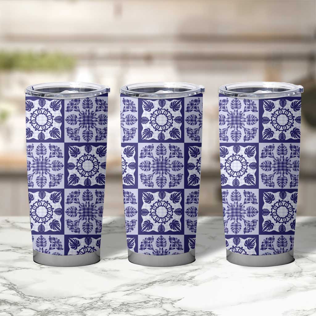 Polu Palaka Quilt Hawaii Tumbler Cup Hawaiian Tropical Monstera Sea Turtle LT14 - Polynesian Pride