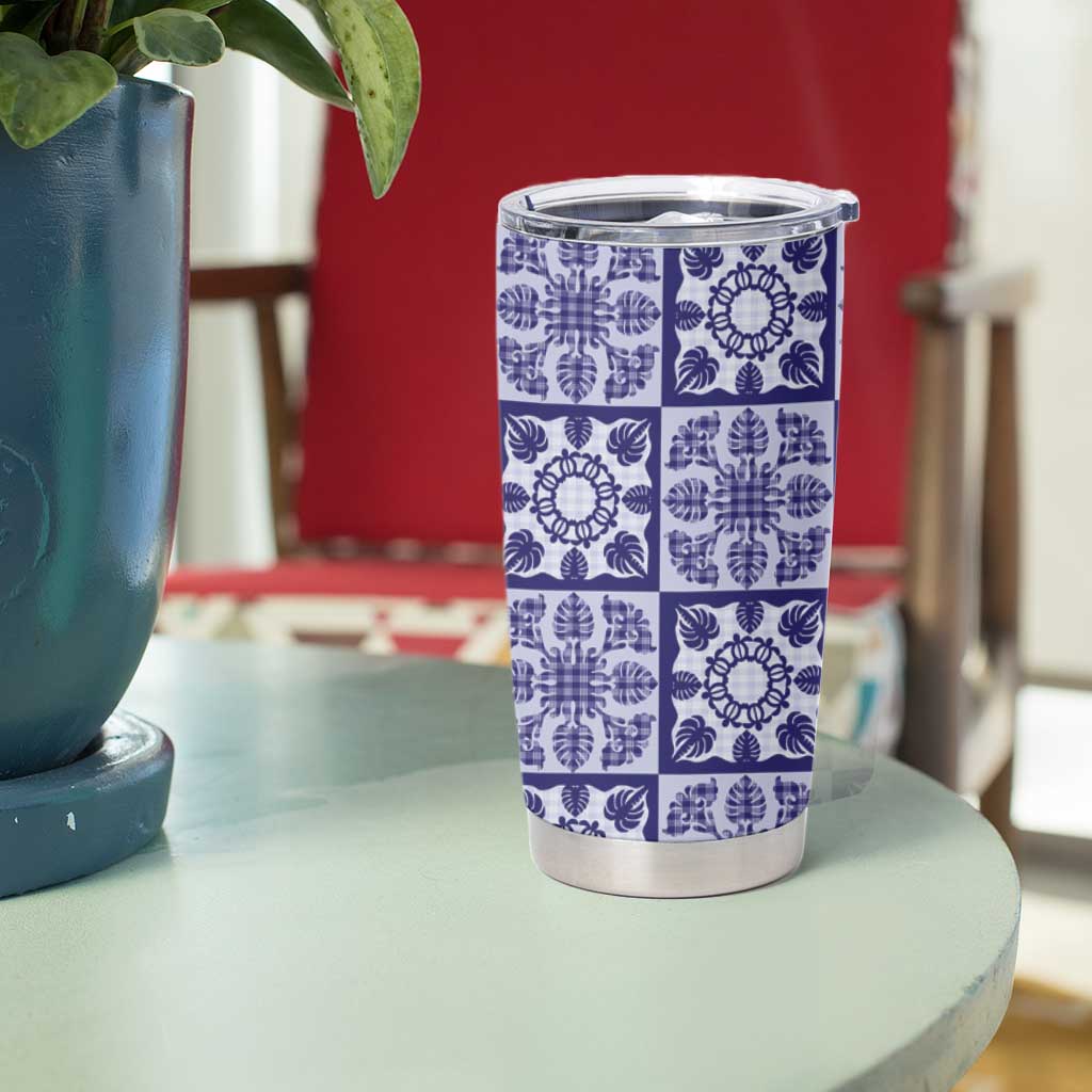 Polu Palaka Quilt Hawaii Tumbler Cup Hawaiian Tropical Monstera Sea Turtle LT14 - Polynesian Pride