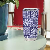 Polu Palaka Quilt Hawaii Tumbler Cup Hawaiian Tropical Monstera Sea Turtle LT14 - Polynesian Pride