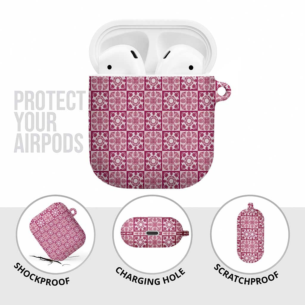 Akala Palaka Quilt Hawaii AirPods Case Hawaiian Tropical Monstera Sea Turtle