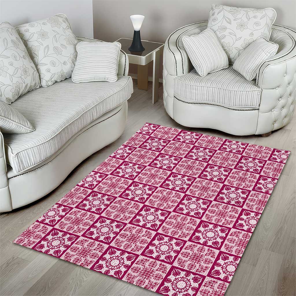 Akala Palaka Quilt Hawaii Area Rug Hawaiian Tropical Monstera Sea Turtle
