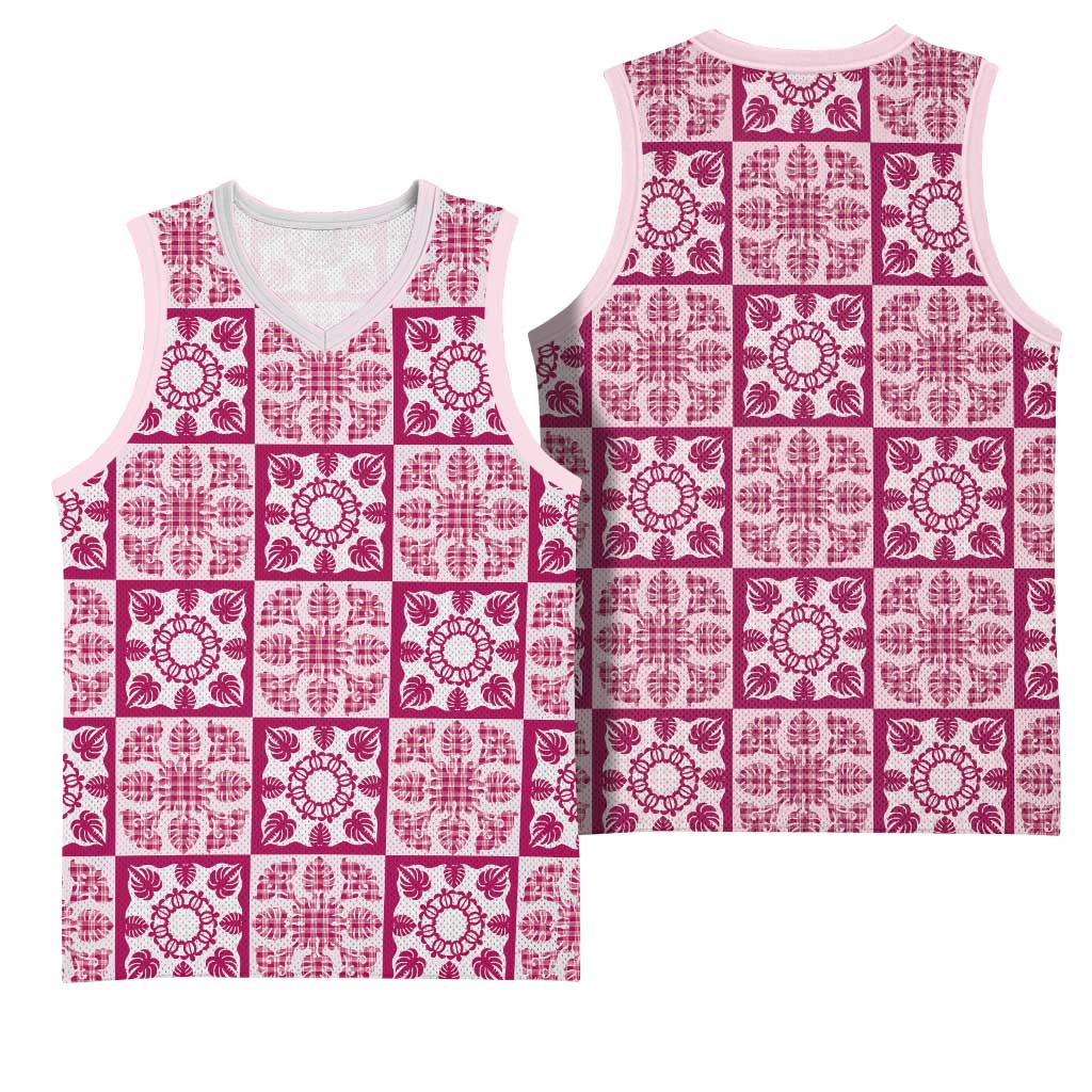 Akala Palaka Quilt Hawaii Basketball Jersey Hawaiian Tropical Monstera Sea Turtle