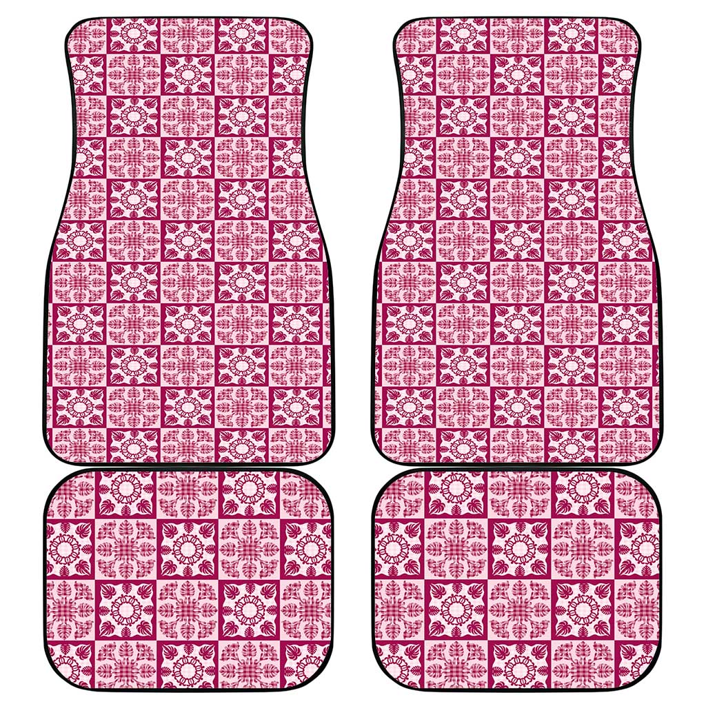 Akala Palaka Quilt Hawaii Car Mats Hawaiian Tropical Monstera Sea Turtle