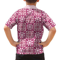 Akala Palaka Quilt Hawaii Family Matching Off The Shoulder Long Sleeve Dress and Hawaiian Shirt Hawaiian Tropical Monstera Sea Turtle