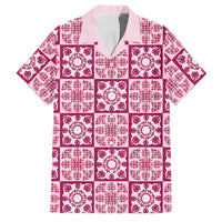 Akala Palaka Quilt Hawaii Family Matching Off Shoulder Short Dress and Hawaiian Shirt Hawaiian Tropical Monstera Sea Turtle