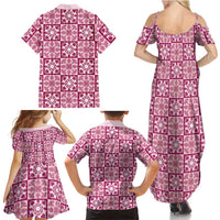 Akala Palaka Quilt Hawaii Family Matching Summer Maxi Dress and Hawaiian Shirt Hawaiian Tropical Monstera Sea Turtle