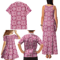Akala Palaka Quilt Hawaii Family Matching Tank Maxi Dress and Hawaiian Shirt Hawaiian Tropical Monstera Sea Turtle