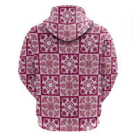 Akala Palaka Quilt Hawaii Hoodie Hawaiian Tropical Monstera Sea Turtle