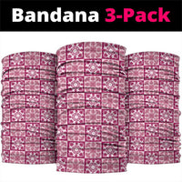 Akala Palaka Quilt Hawaii Neck Gaiter Hawaiian Tropical Monstera Sea Turtle LT14 package One Size: 25*50cm Pink - Polynesian Pride