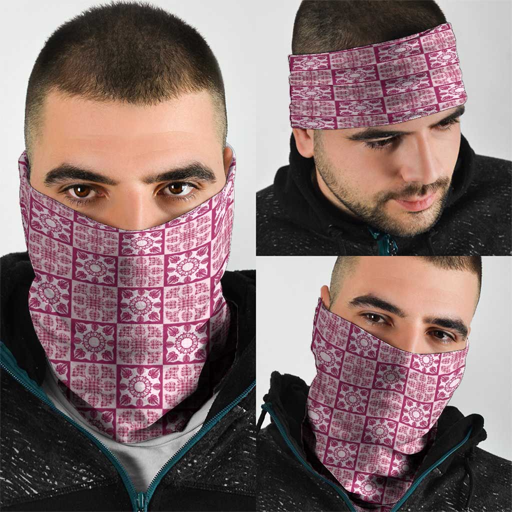 Akala Palaka Quilt Hawaii Neck Gaiter Hawaiian Tropical Monstera Sea Turtle LT14 - Polynesian Pride