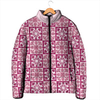 Akala Palaka Quilt Hawaii Padded Jacket Hawaiian Tropical Monstera Sea Turtle LT14 - Polynesian Pride
