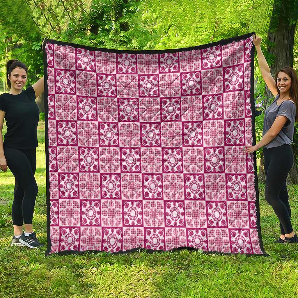 Akala Palaka Quilt Hawaii Quilt Hawaiian Tropical Monstera Sea Turtle LT14 - Polynesian Pride