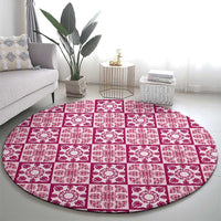 Akala Palaka Quilt Hawaii Round Carpet Hawaiian Tropical Monstera Sea Turtle LT14 - Polynesian Pride