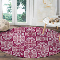Akala Palaka Quilt Hawaii Round Carpet Hawaiian Tropical Monstera Sea Turtle LT14 - Polynesian Pride