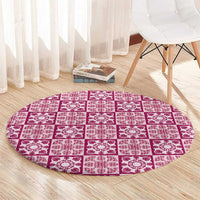 Akala Palaka Quilt Hawaii Round Carpet Hawaiian Tropical Monstera Sea Turtle LT14 - Polynesian Pride