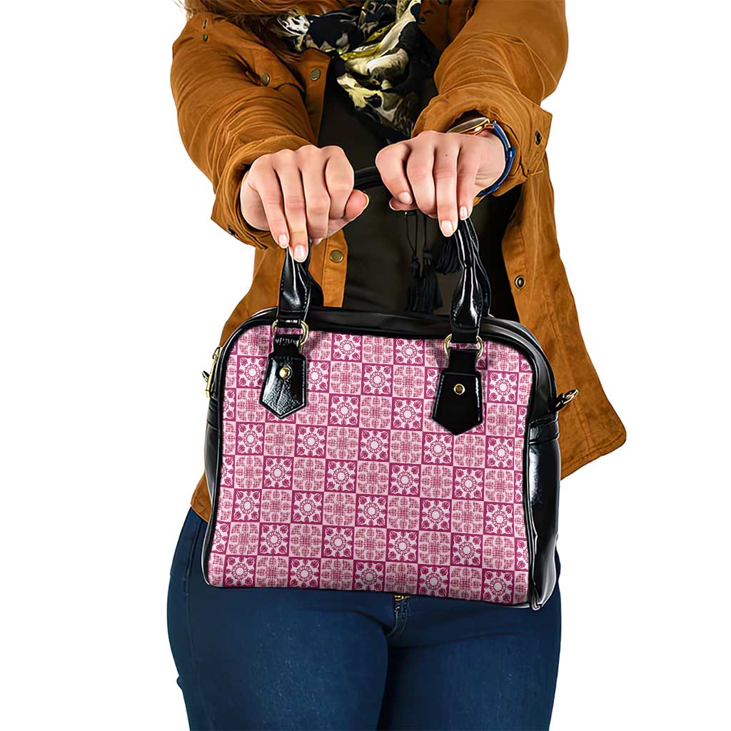 Akala Palaka Quilt Hawaii Shoulder Handbag Hawaiian Tropical Monstera Sea Turtle